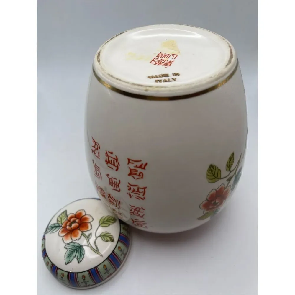 Ginger Jar Italian birds floral vintage